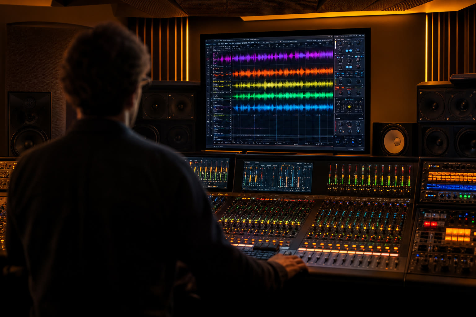 Human mixing engineer providing professional stem mixing and vocal mixing on an analog console